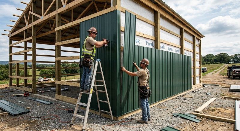 Pole Barn Siding Installation in Alamance County, NC
