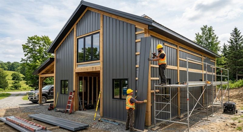 Pole Barn Siding Installation in Alamance County, NC